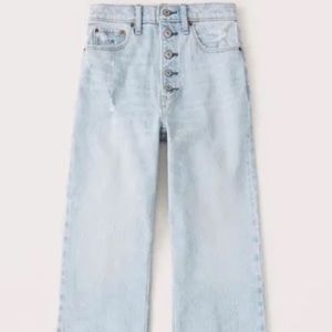 ABERCROMBIE ULTRA HIGH RISE WIDE LEG CROPPED JEAN light wash